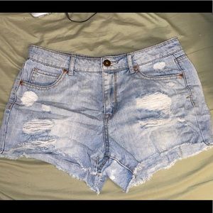Distressed Denim Shorts